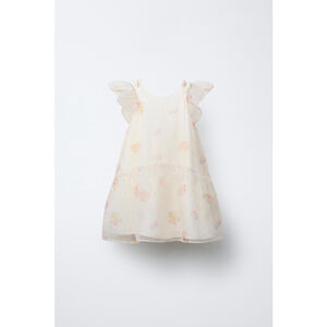 Zara Floral Print Organza Dress Size 3